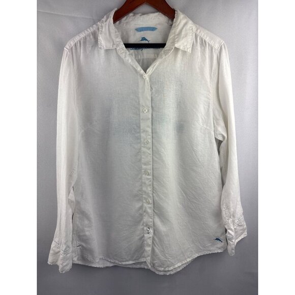 Tommy Bahama White Long Sleeve Button-Up Shirt M - Picture 2 of 8